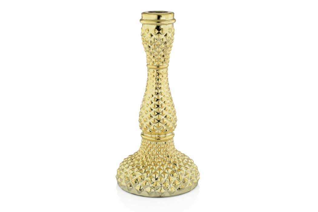 Candle Holder Gold Glass Edge Company